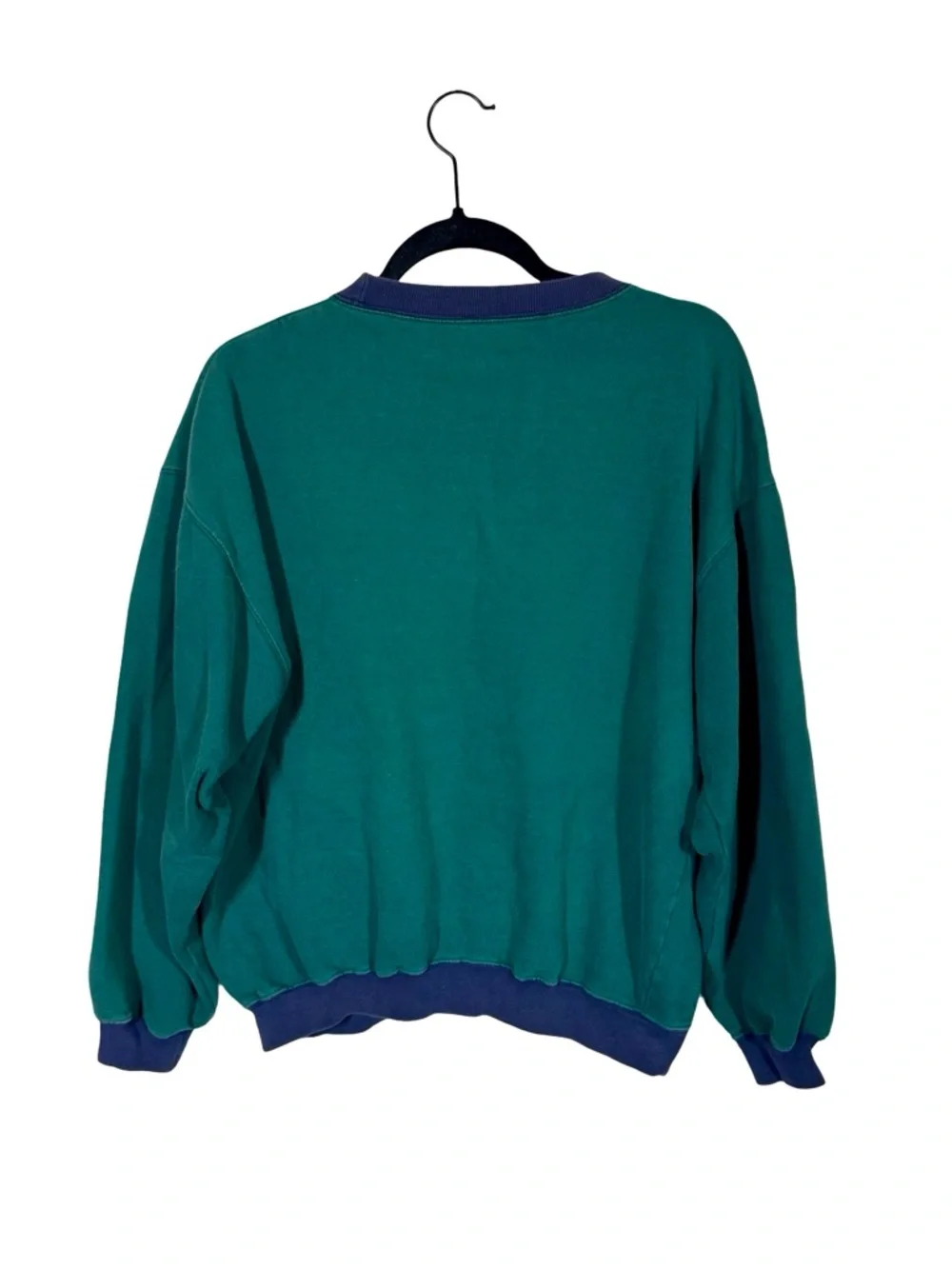 Vintage 80s All Over Embroidered Golf Oversized Sweatshirt Forest Green - Picture 6 of 6